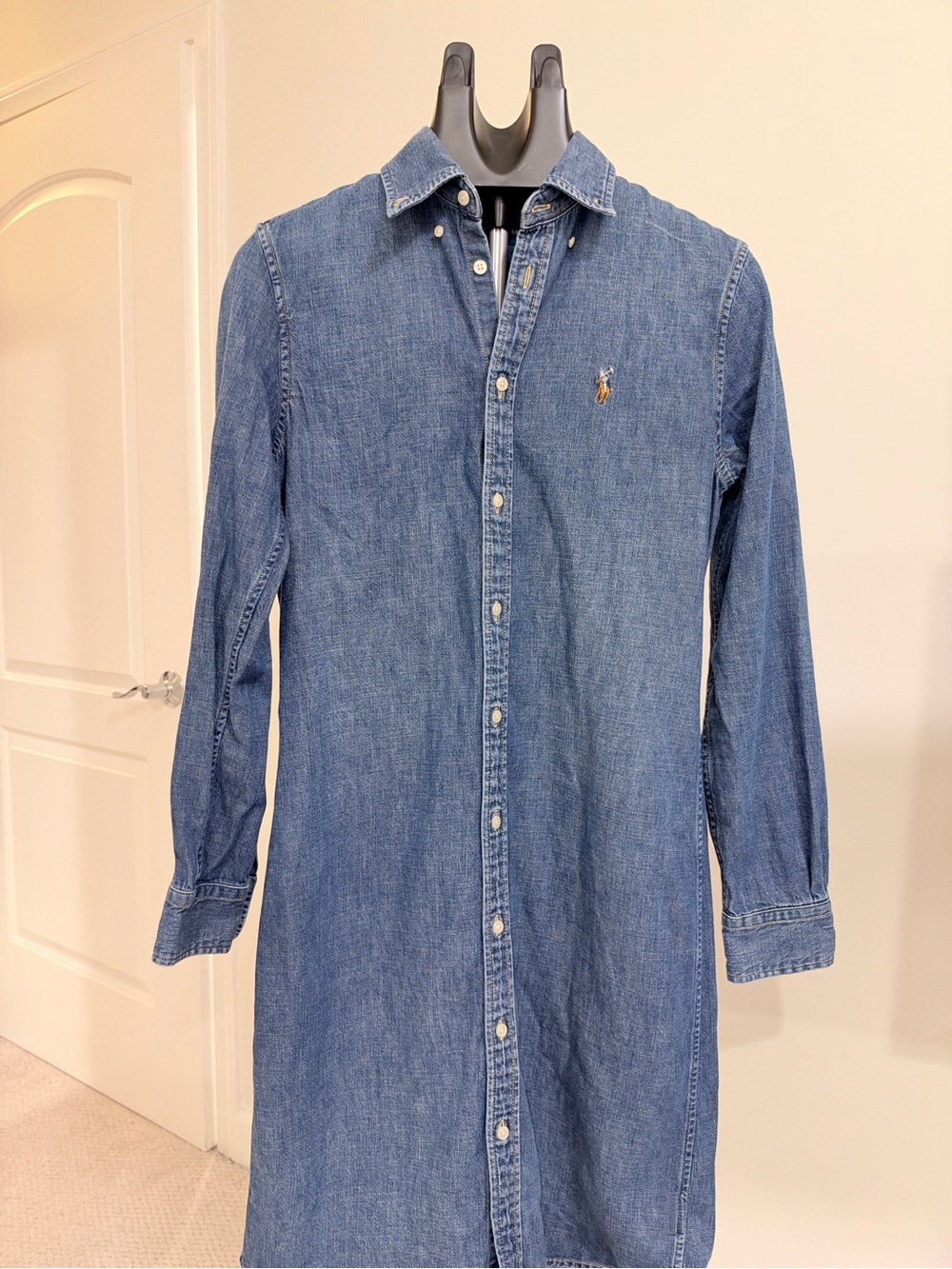 Ralph Lauren Denim Button-Down Shirt Dress in Blue